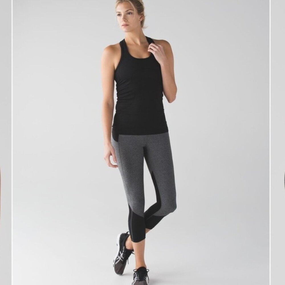 Lululemon Swiftly Tech Racerback Tank Top Stretch Top Black Minim Lightweight 10